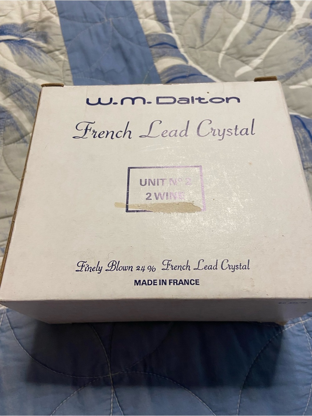W.M.DALTON French Lead Crystal 2PC. Wine Glass